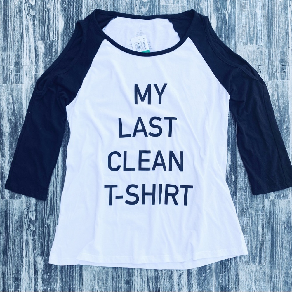 Cold Shoulder Last Clean T-Shirt Tee NWT